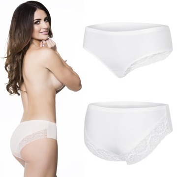 FIGI LASEROWE Z KORONKĄ JULIMEX CHEEKIE BIAŁE XL