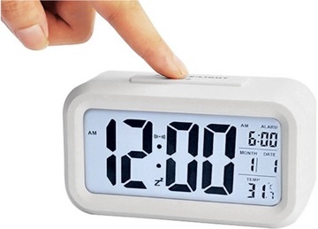 ELEKTRONICZNY ZEGAR CYFROWY BUDZIK LED TERMOMETR
