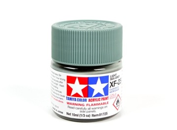 MODELARSKA FARBA AKRYLOWA SZARA MATOWA TAMIYA 10ml XF-25 LIGHT SEA GREY (M)