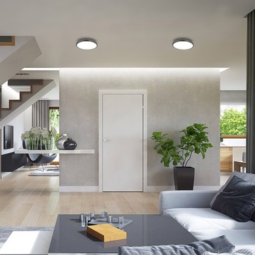 Потолочный светильник с датчиком движения для светодиодов 2xE27, круглый белый, накладной потолочный светильник