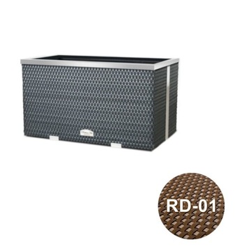 Вазон для цветов из техноротанга 70х38х40 см Темно-серый