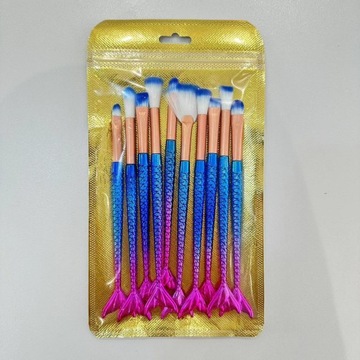 НАБОР КИСТЕЙ ДЛЯ МАКИЯЖА «РУСАЛКА» 10 ШТ.