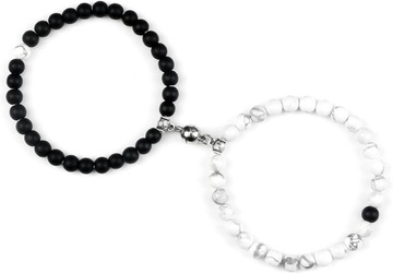 Moda Para Bransoletka magnetyczna Vintage Natural Lava Stone Koraliki