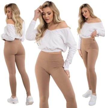 LEGGINSY DAMSKIE WYSOKI STAN GETRY SPODNIE XL