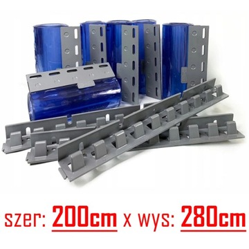 Kurtyna paskowa 200x280 uchwyt wieszak z PCV (szer x wys): 200cm x 280cm