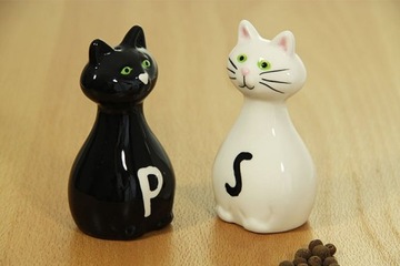 Солонка и перечница CAT, подарок любителю кошек.