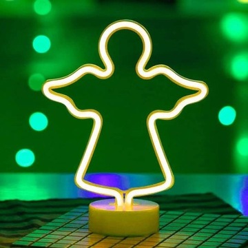 NEON LED DEKORACYJNY ANIOŁ OZDOBA multikolor USB/Baterie