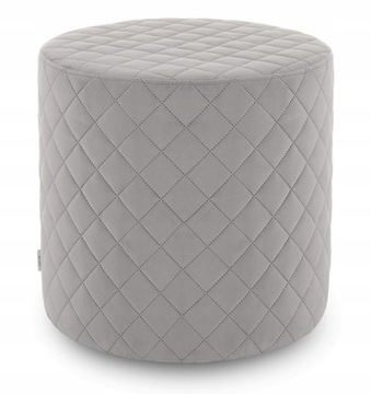 Pufa pikowana okrągła SNAP Round Velvet Szara