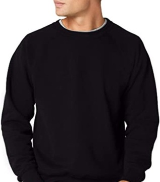 BLUZA GRUBA 280g RAGLAN FRUIT OF THE LOOM Blak XXL