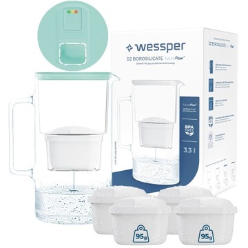 Dzbanek filtrujący Wessper FutureFlow Aquamax LED 3l + 5x Filtr do wody