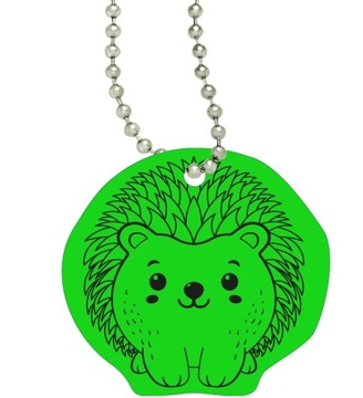 ODBLASKOWA ZAWIESZKA Z ŁAŃCUSZKIEM PRZYWIESZKA ODBLASK BRELOK JEŻ JEŻYK