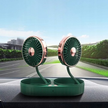 WIATRAK PODWÓJNY DO SAMOCHODU WENTYLATOR 5V USB