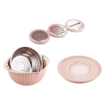 Дуршлаг с набором мисок Контейнер для промывного сита Розовый кухонный дуршлаг.