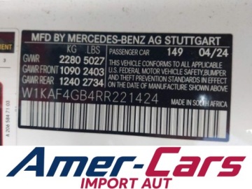 Mercedes Klasa C W206 2024 Mercedes-Benz Klasa C 2024 MERCEDES-BENZ C 300 2.0 Benzyna 255KM, zdjęcie 8