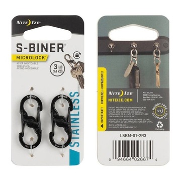 Nite Ize S-Biner MicroLock Czarny 2Pack