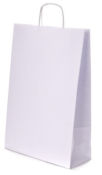 Torebki PAPIEROWE EKO białe a4 75szt 240x100x360mm