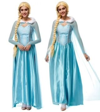 STRÓJ KOSTIUM SUKIENKA ELZA ELSA COSPLAY