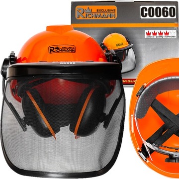 ZESTAW do KOSZENIA TRAWY KASK + OSŁONA + NAUSZNIKI