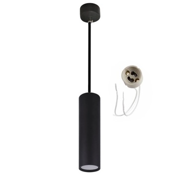 LAMPA WISZĄCA SUFITOWA LED TUBA CZARNA 29CM GU10
