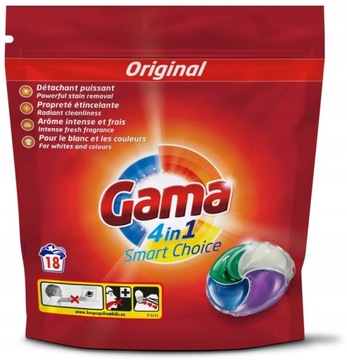 Gama Kapsułki do prania 30szt 780g 4w1 ORIGINAL