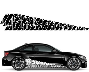NAKLEJKA MOTYW NA AUTO ZACIEKI 2x 43x 240cm