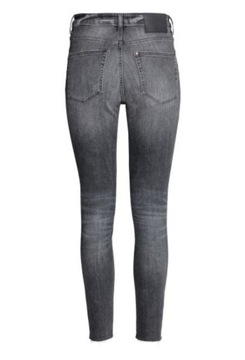 H&M HM Skinny High Ankle Jeans Spodnie dżinsowe z przetarciami damskie 28