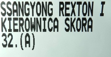 SSANGYONG REXTON I 01-06 VOLANT KŮŽE