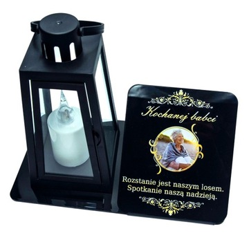 ZNICZ LED STATUETKA ZE ZDJĘCIEM NA CMENTARZ GRÓB