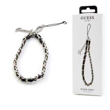 Подвеска Guess GUSTSASSK на ремешке для телефона черный/черный Подвеска-цепочка с металлическим логотипом