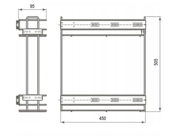 ДВУХЯРОВАЯ ГРУЗОВАЯ КОРЗИНА, 150 мм, БЕСШУМНОЕ ЗАКРЫТИЕ, БЕЛАЯ