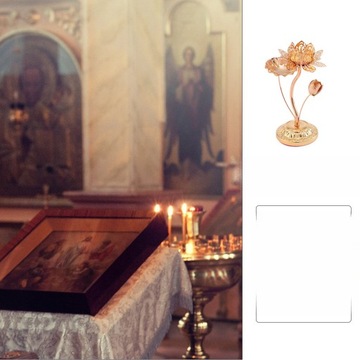 ŚWIECZNIK NA TEALIGHT GHEE WYSOKA LAMPA LOTOSOWA