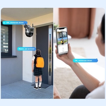 ДВОЙНАЯ ВРАЩАЮЩАЯСЯ НАРУЖНАЯ КАМЕРА IP WIFI 4MPX TUYA SMART НА ПОЛЬСКОМ ЯЗЫКЕ 128 ГБ