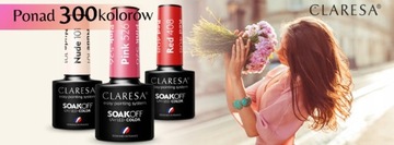 Cukierkowy mani 7x CLARESA Lakier HYBRYDA TOP BAZA