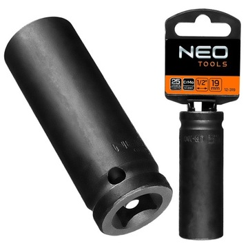 НАСАДКА NEO IMPACT ДЛИНОЙ 1/2 ДЮЙМА, ТОЛЩИНОЙ 19 ММ L78 ММ CR-MO 12-319