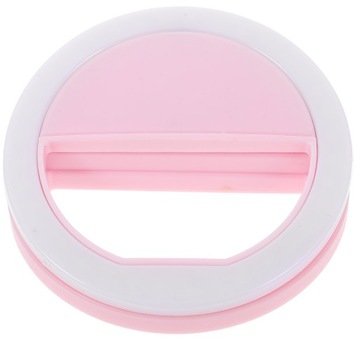 Светодиодная лампа для селфи, круглая заполняющая лампа с зажимом (розовая)