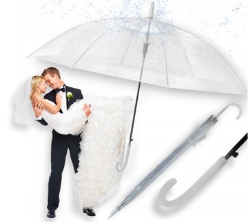 PARASOL PRZEZROCZYSTY PARASOLKA PRZEZROCZYSTA NA ŚLUB DUŻA