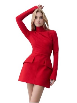 ELEGANCKA SUKIENKA DAMSKA MINI DOPASOWANA BIZNESOWA DO PRACY MODNA