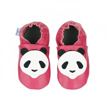 PAPUTKI - papcie kapcie buciki skórzane panda L 23