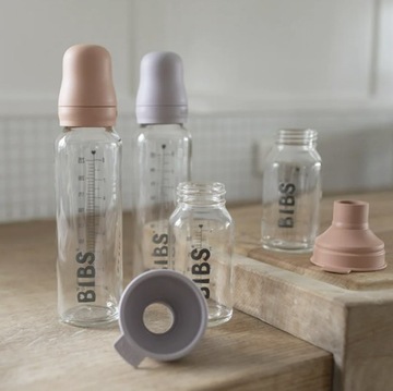 Стеклянная бутылочка BIBS для малышей 110 мл MAUVE
