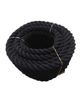 Lina bawełniana czarna LINCORD 20 mm 50 mb
