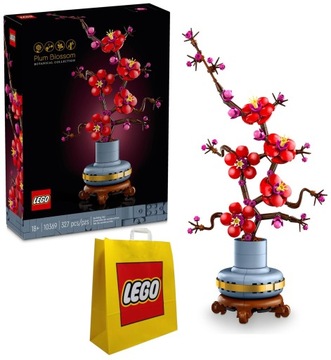 LEGO ICONS 10369 Kwiat śliwy + TORBA PREZENTOWA LEGO