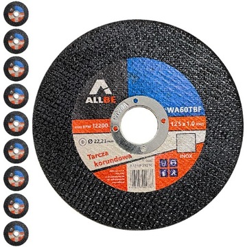 10SZT TARCZA TARCZE DO CIĘCIA METALU 125MM 1.0MM INOX TNĄCE STAL NIERDZEWNA