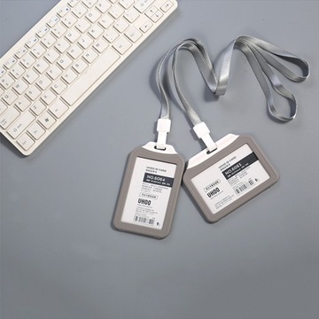 4x ID BADDER С ЛЕНТОЙ, ПОВОДОК, ДЕРЖАТЕЛЬ, ДВУХСТОРОННИЙ ДЛЯ КАРТОЧКИ, ГОРИЗОНТАЛЬНЫЙ 6063