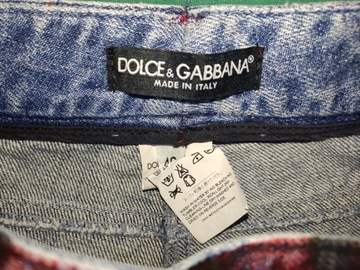 DOLCE&GABBANA włoskie spodnie damskie jeansowe pantera