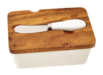 Набор сахарниц и масла из акации