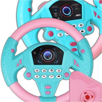 KOLOROWA KIEROWNICA Z PRZYSSAWKĄ EDUKACYJNA ZABAWKA DZIECI DŹWIĘKI JAZDY