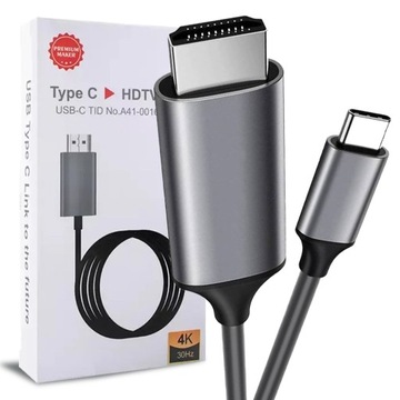 KABEL PRZEWÓD ADAPTER PRZEJŚCIÓWKA USB-C 3.1 TYP C DO HDMI 4K MHL 200cm