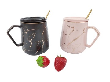 ZESTAW KUBKÓW MARBLE BLACK/PINK 6 TGL. X397