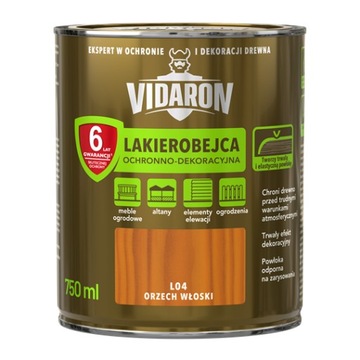 VIDARON LAKIEROBEJCA DO DREWNA ORZECH WŁOSKI 0,75L
