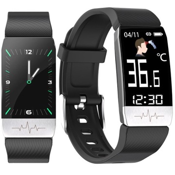 ZEGAREK SMARTWATCH SMARTBAND SPORTOWY CIŚNIENIOMIERZ PULS OPASKA IPS CZARNY